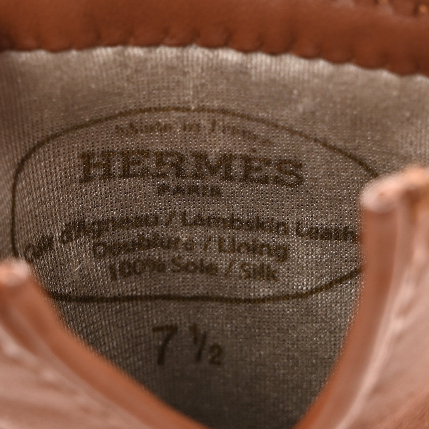 Hermes Lambskin Soya Kelly Lock Gloves 7.5 Brown 7 of 8