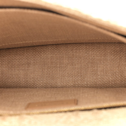 Christian Dior Raffia Calfskin 30 Montaigne Flap Bag Beige 5 of 12