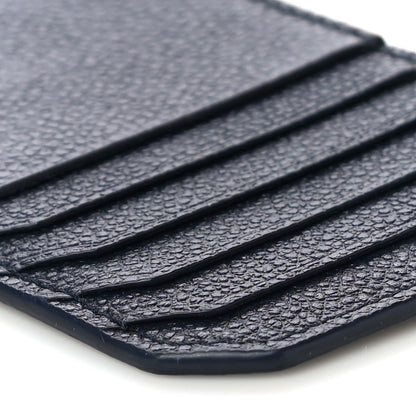 Saint Laurent Grained Calfskin 5 Fragments Zip Pouch Card Holder Deep Marine 9 of 9