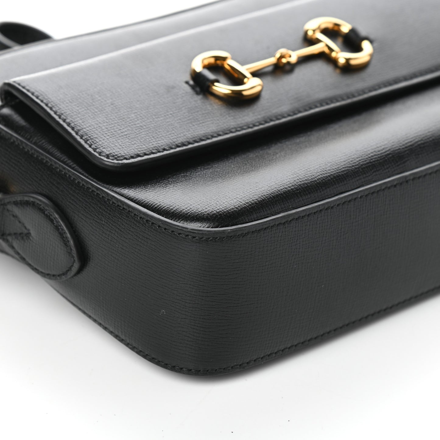 Textured Calfskin Small Horsebit 1955 Shoulder Bag Black