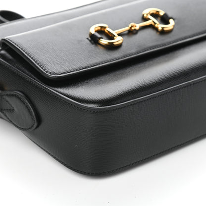 Gucci Textured Calfskin Small Horsebit 1955 Shoulder Bag Black 8 of 9