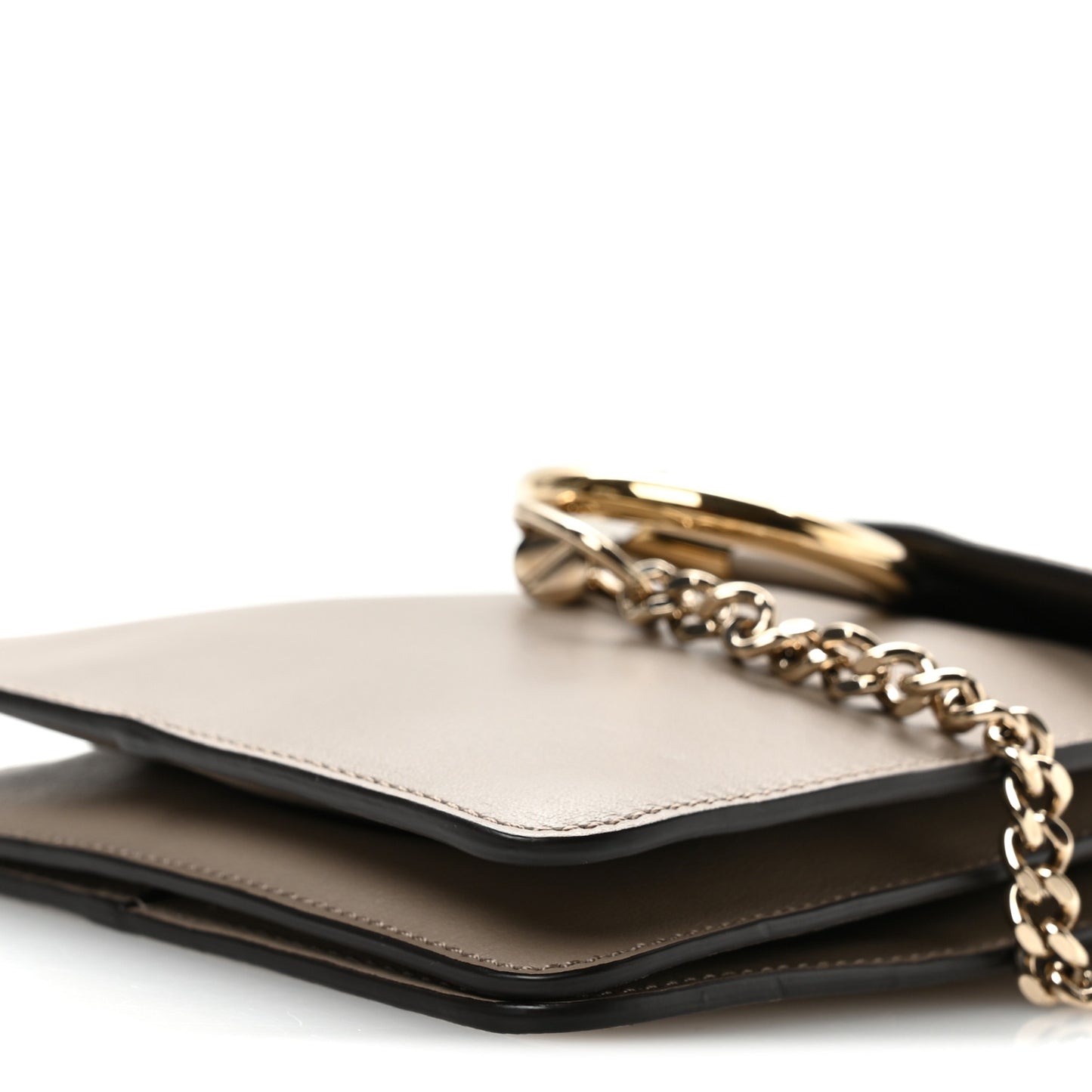 Suede Calfskin Mini Faye Bracelet Bag Motty Grey