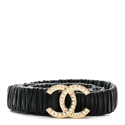 Chanel Lambskin Pearl CC Belt 90 36 Black 1 of 5