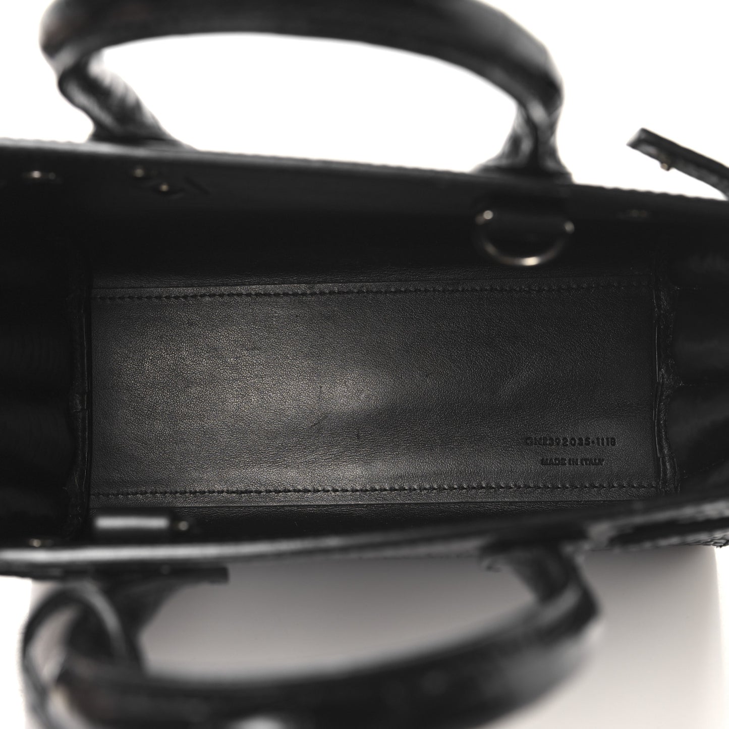 Calfskin Crocodile Embossed Nano Sac De Jour Black