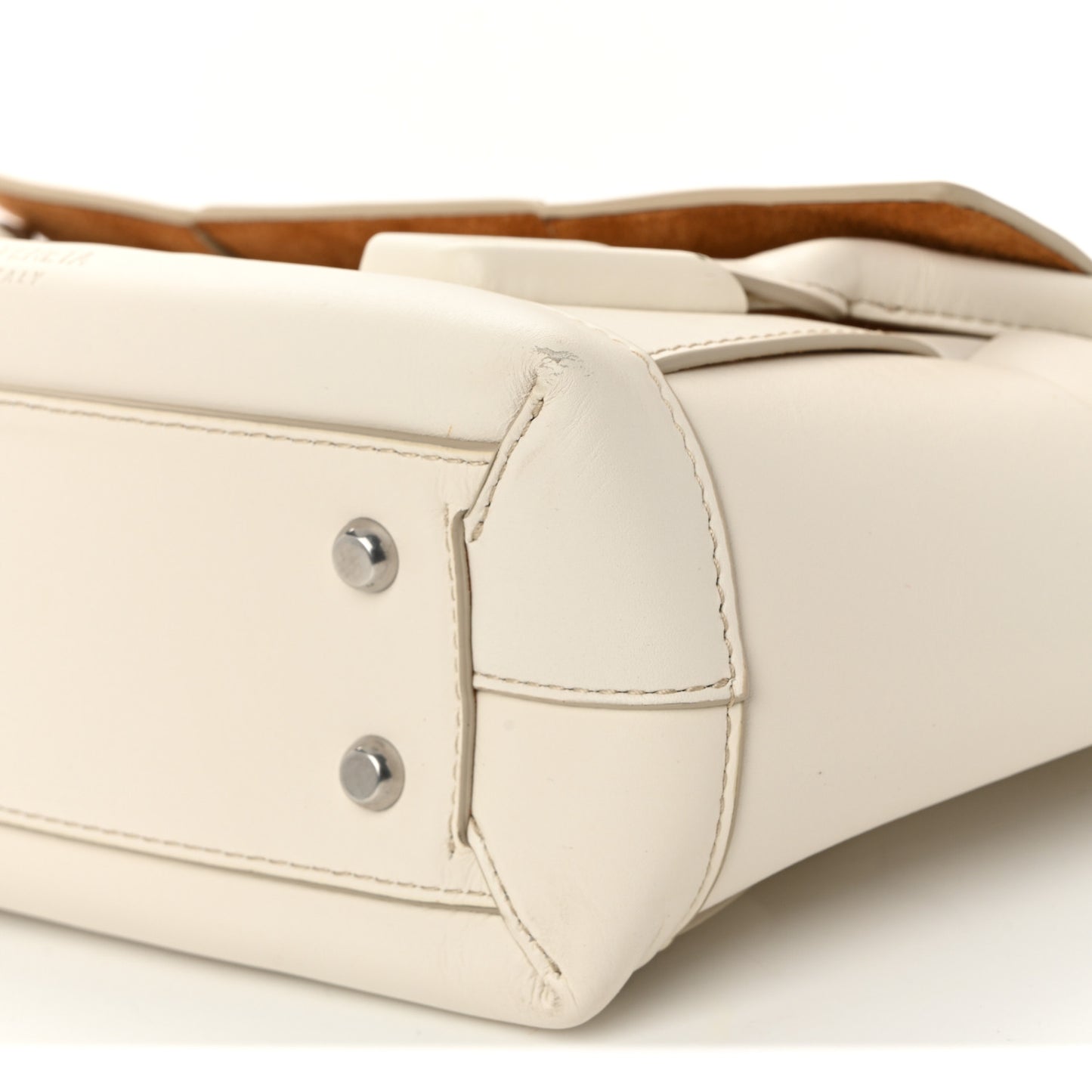 French Calfskin Maxi Intrecciato Arco 33 Bianco