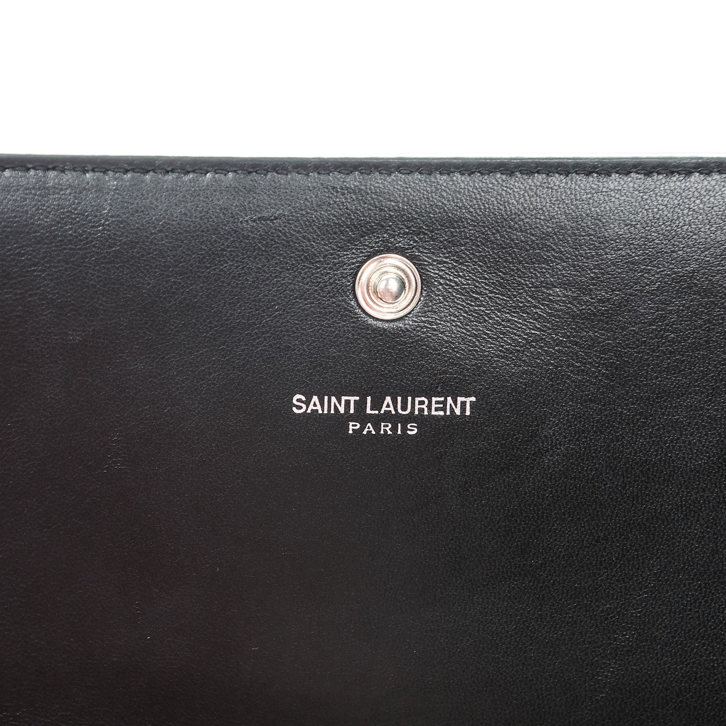 Calfskin Crocodile Embossed Monogram Chain Wallet Nero Black