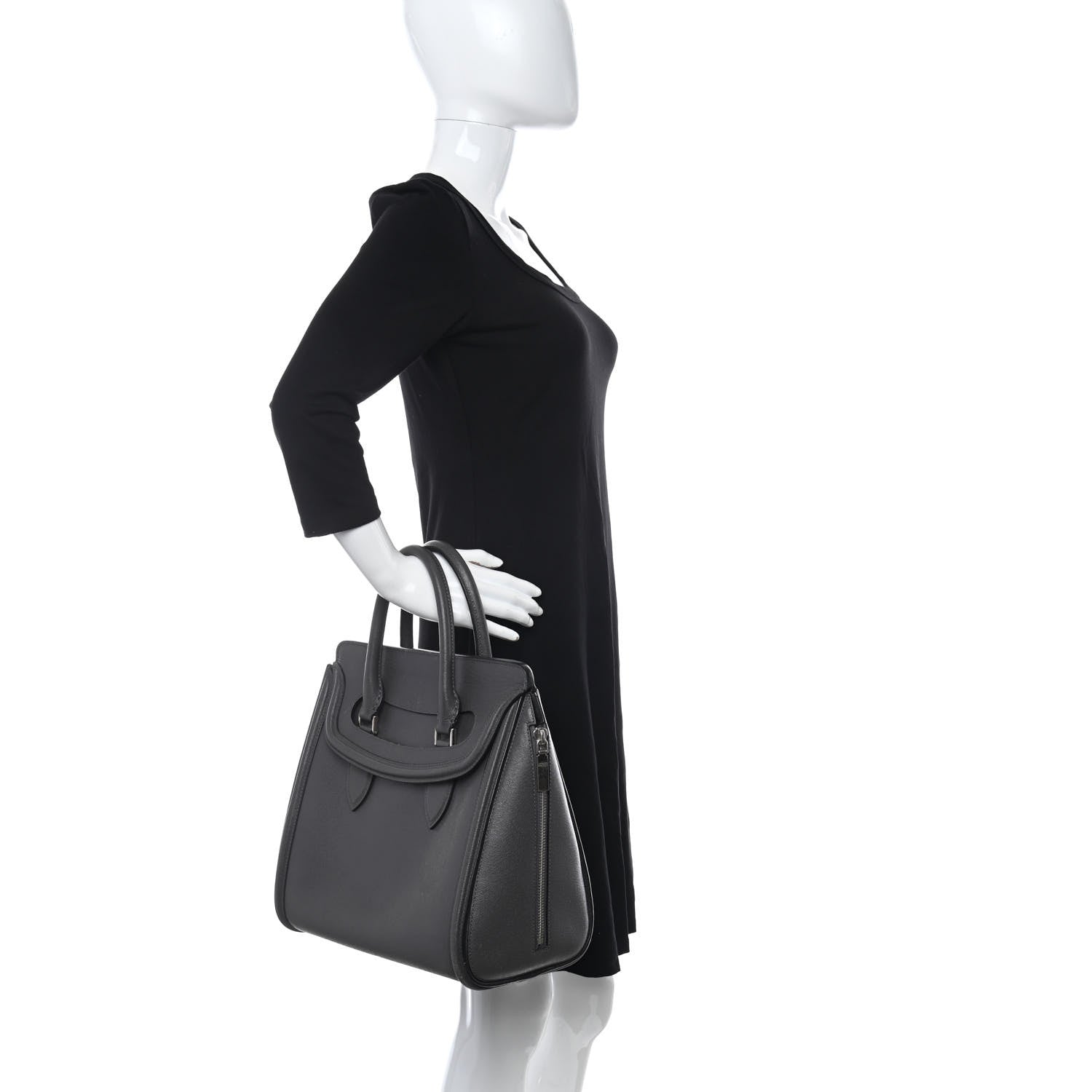Alexander McQueen Calfskin Large Heroine Grey 2 of 19