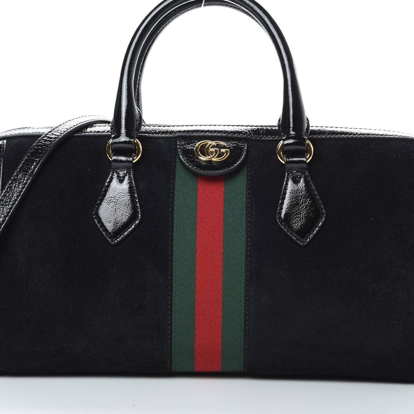 Suede Patent GG Web Medium Ophidia Boston Black