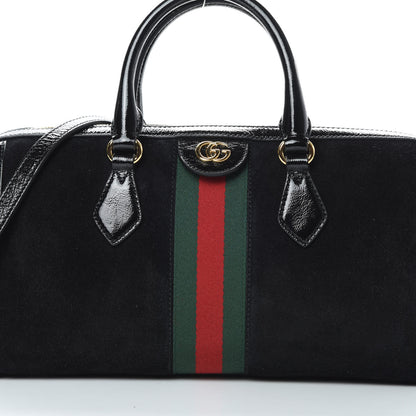 Gucci Suede Patent GG Web Medium Ophidia Boston Black 8 of 12