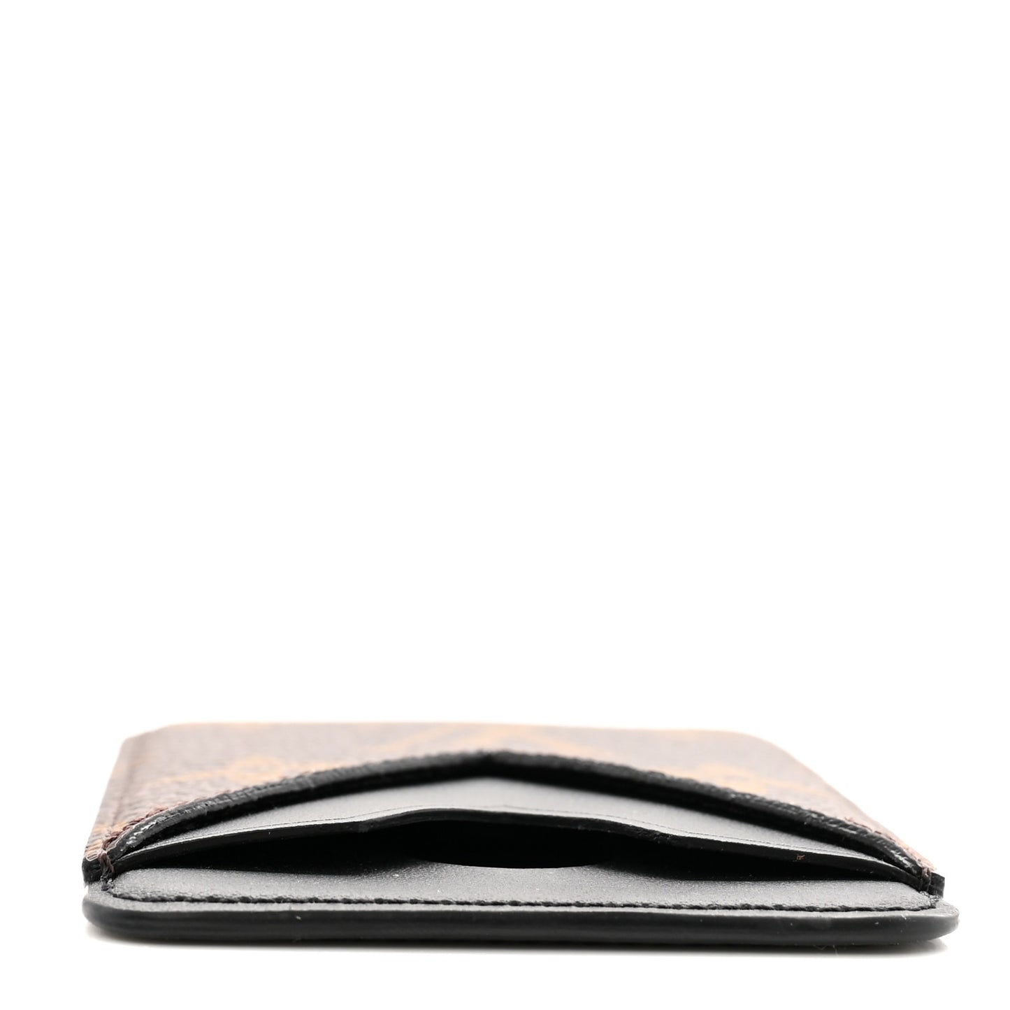 Monogram Macassar Porte-Cartes Magnet Noir