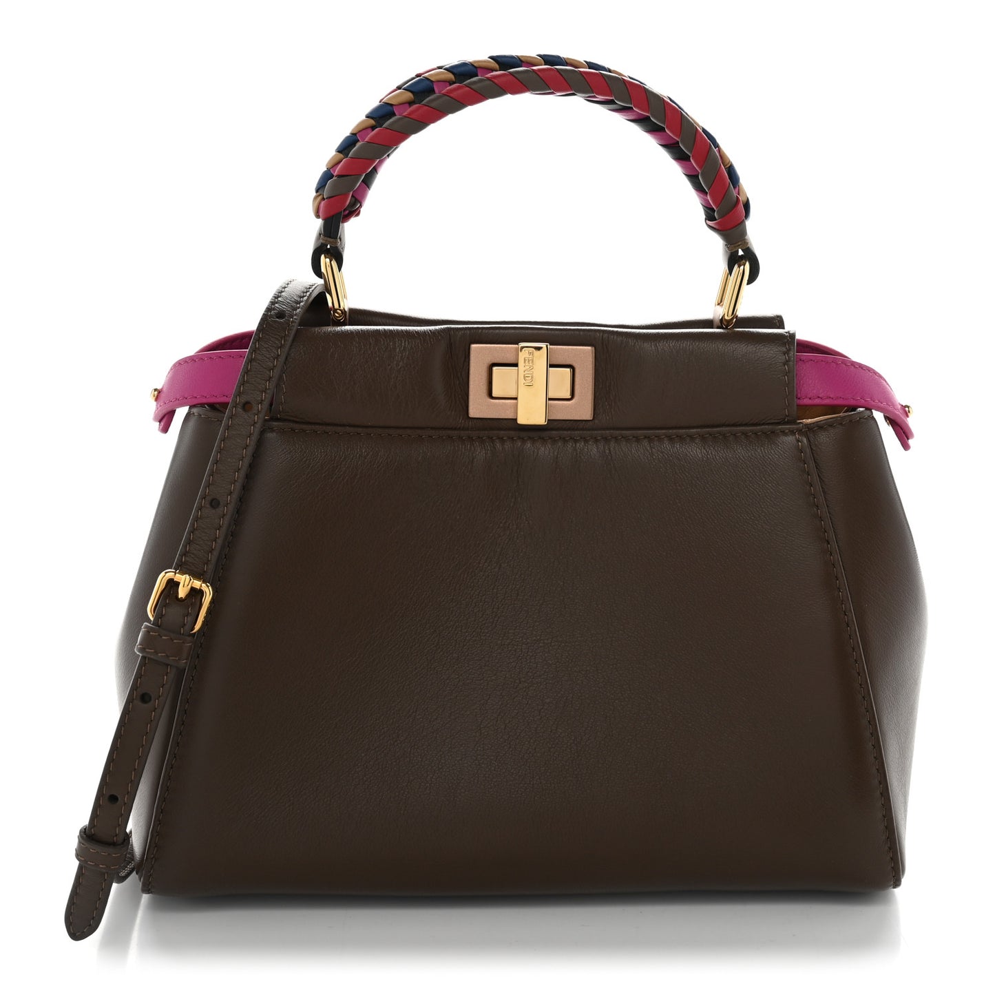 Nappa Braided Mini Peekaboo Iconic Satchel Maya Magenta