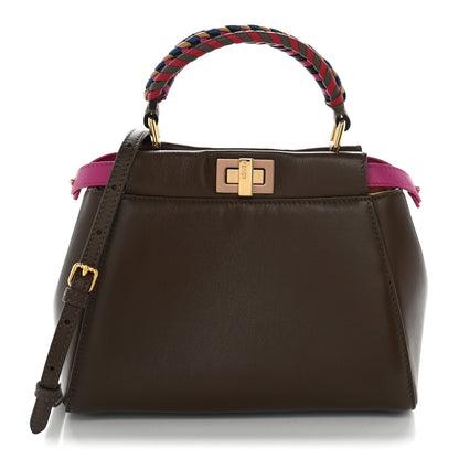 Fendi Nappa Braided Mini Peekaboo Iconic Satchel Maya Magenta 1 of 10