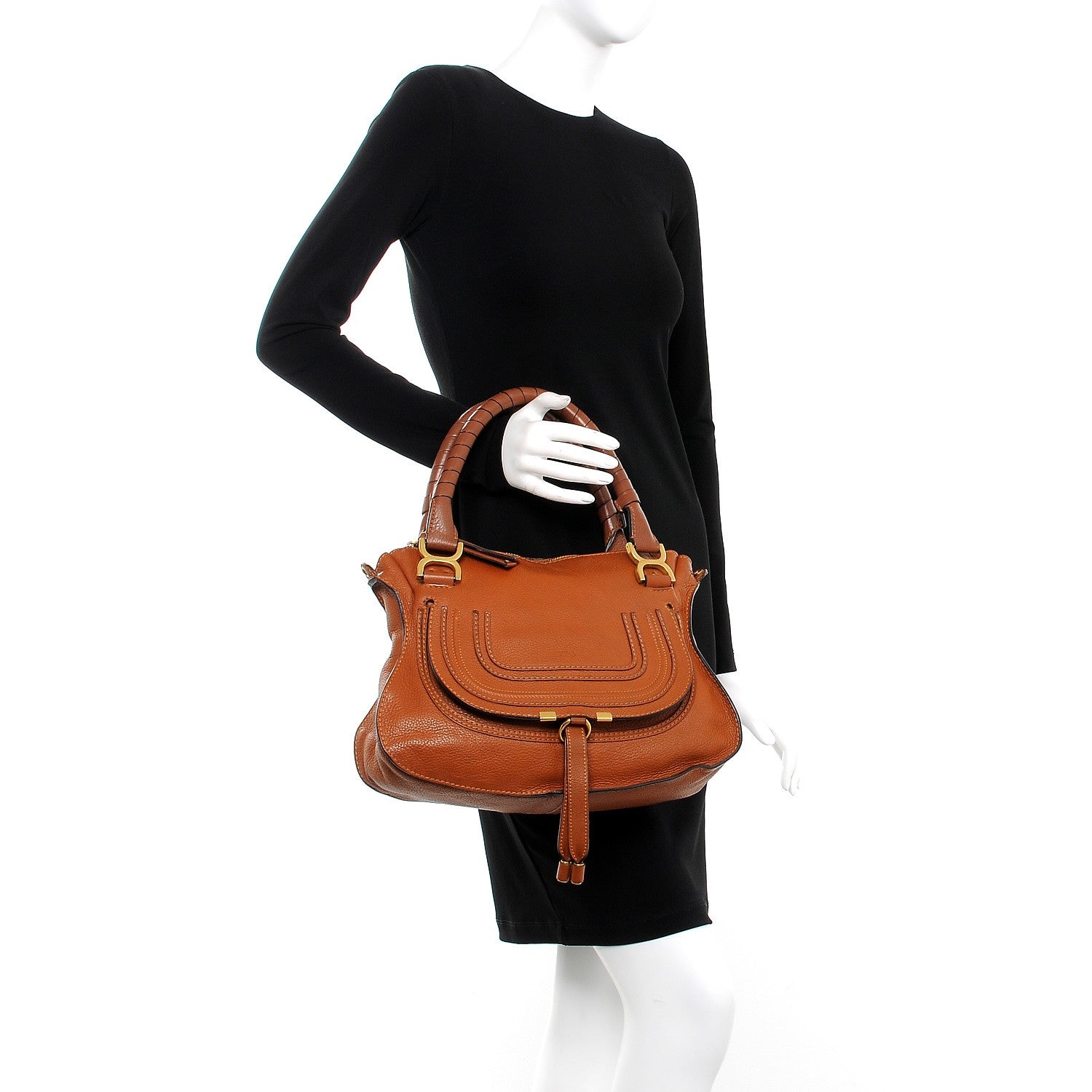 Chloe Calfskin Medium Marcie Satchel Tan 3 of 13