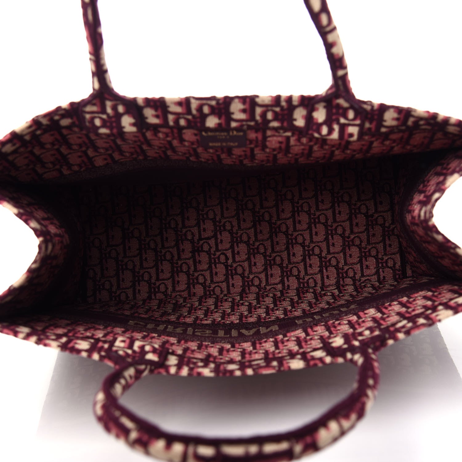 Christian Dior Oblique Large Book Tote Burgundy Multicolor 5 of 10