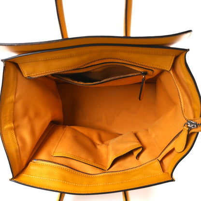 Celine Drummed Calfskin Mini Luggage Ocre 5 of 17