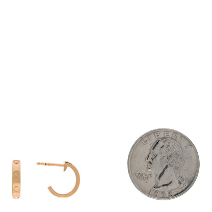 Cartier 18K Pink Gold Small LOVE Hoop Earrings 2 of 5