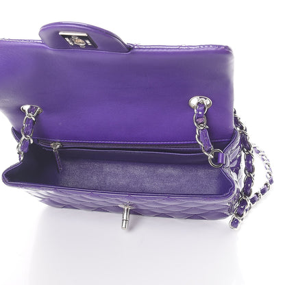 Chanel Patent Quilted Mini Rectangular Flap Purple 5 of 7
