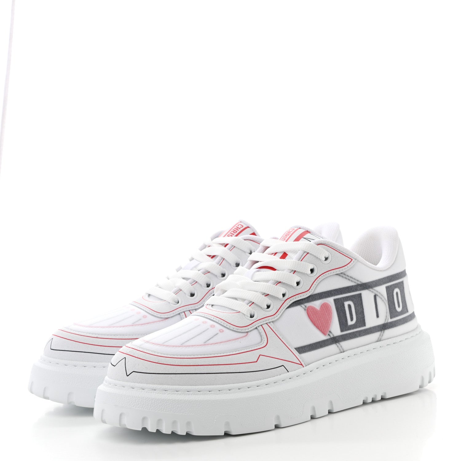 Christian Dior Nylon Mesh Dior Addict D Chess Dioramour Low Top Sneakers 39.5 White Multicolor 3 of 8