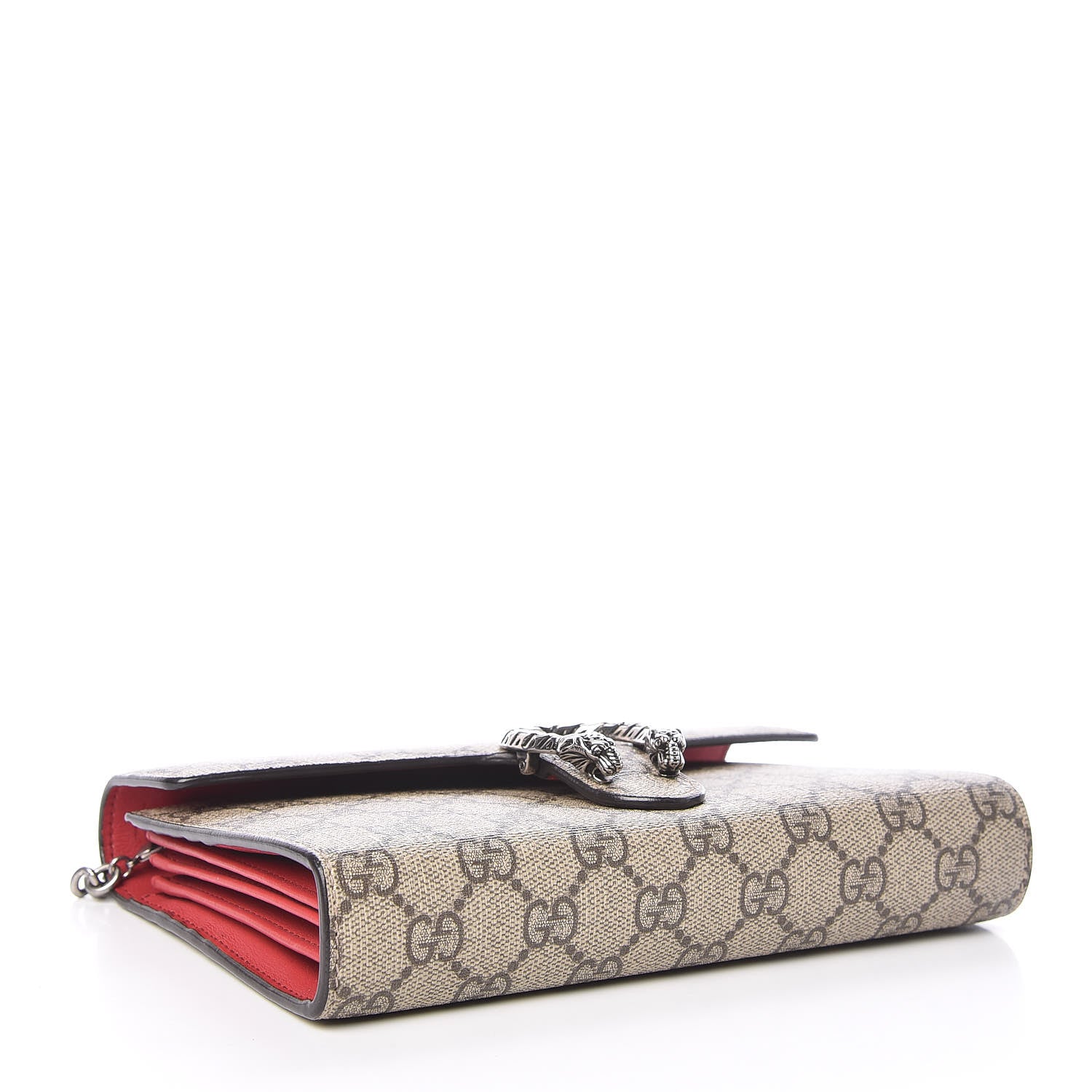 Gucci GG Supreme Monogram Mini Dionysus Chain Wallet Beige