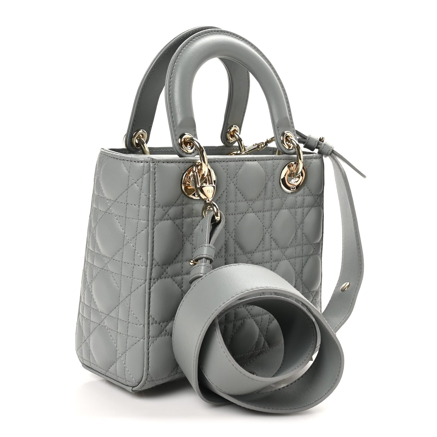Lambskin Cannage Small My ABCDior Lady Dior Grey