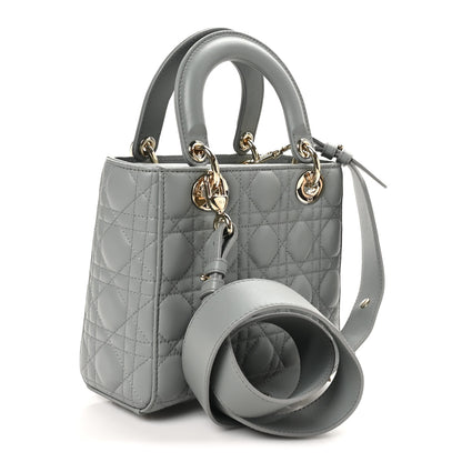 Christian Dior Lambskin Cannage Small My ABCDior Lady Dior Grey 3 of 9