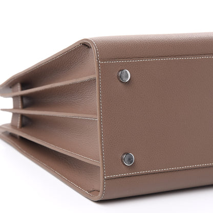 Saint Laurent Grained Calfskin Topstitch Small Classic Sac De Jour Taupe 9 of 14