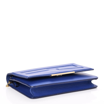 Fendi Vitello Flamingo Tube Wallet on Chain Blue Neon 4 of 7
