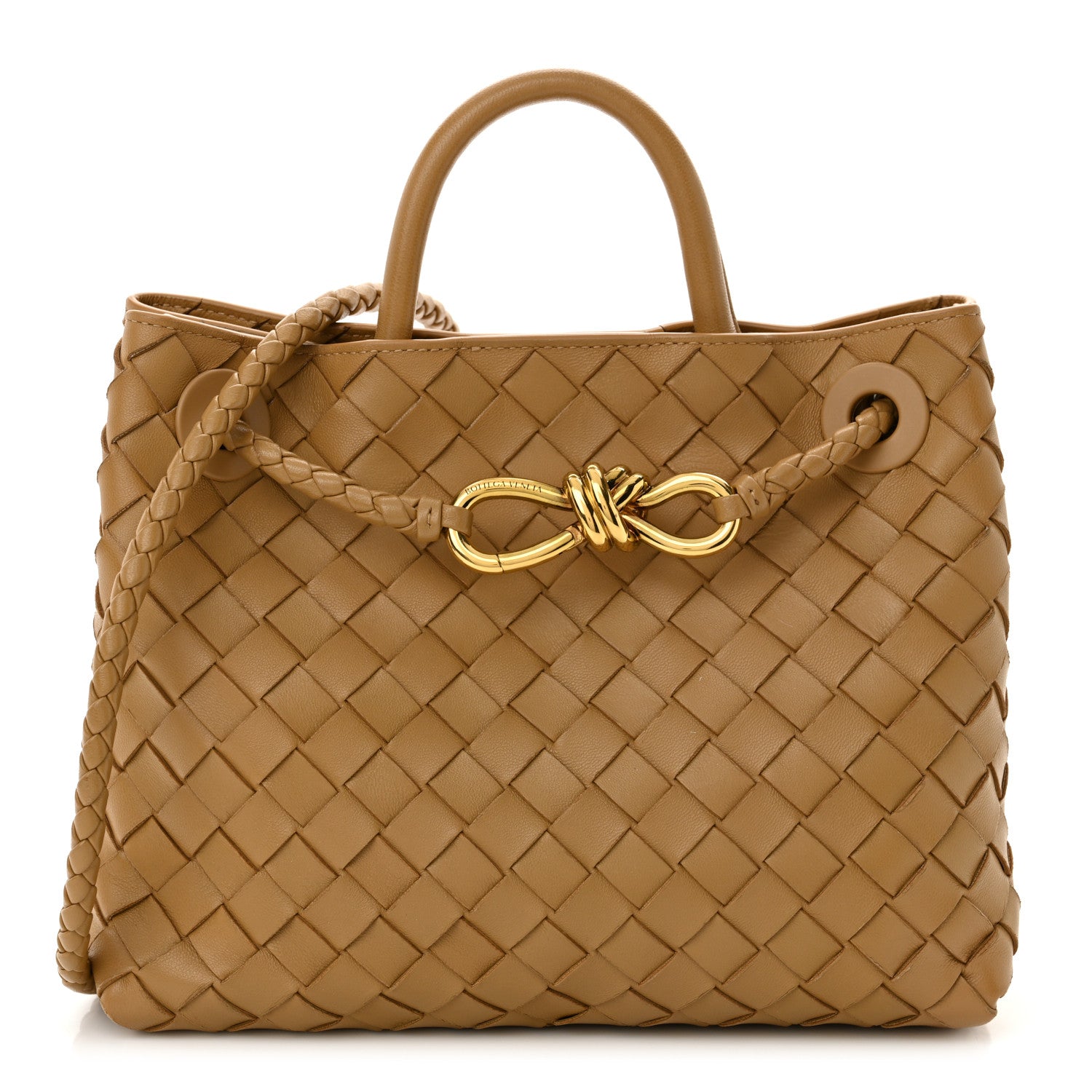 Bottega Veneta Nappa Intrecciato Small Andiamo Shoulder Bag Dark Praline 1 of 10