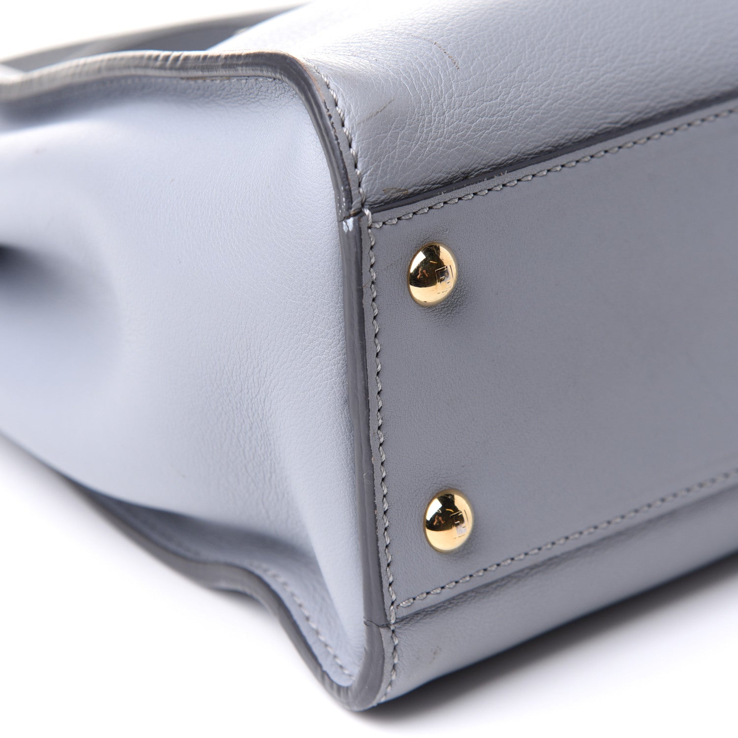Fendi Vitello Seta Shiny Nappa Medium Peekaboo Iconic Satchel Ardesia Amido 11 of 15