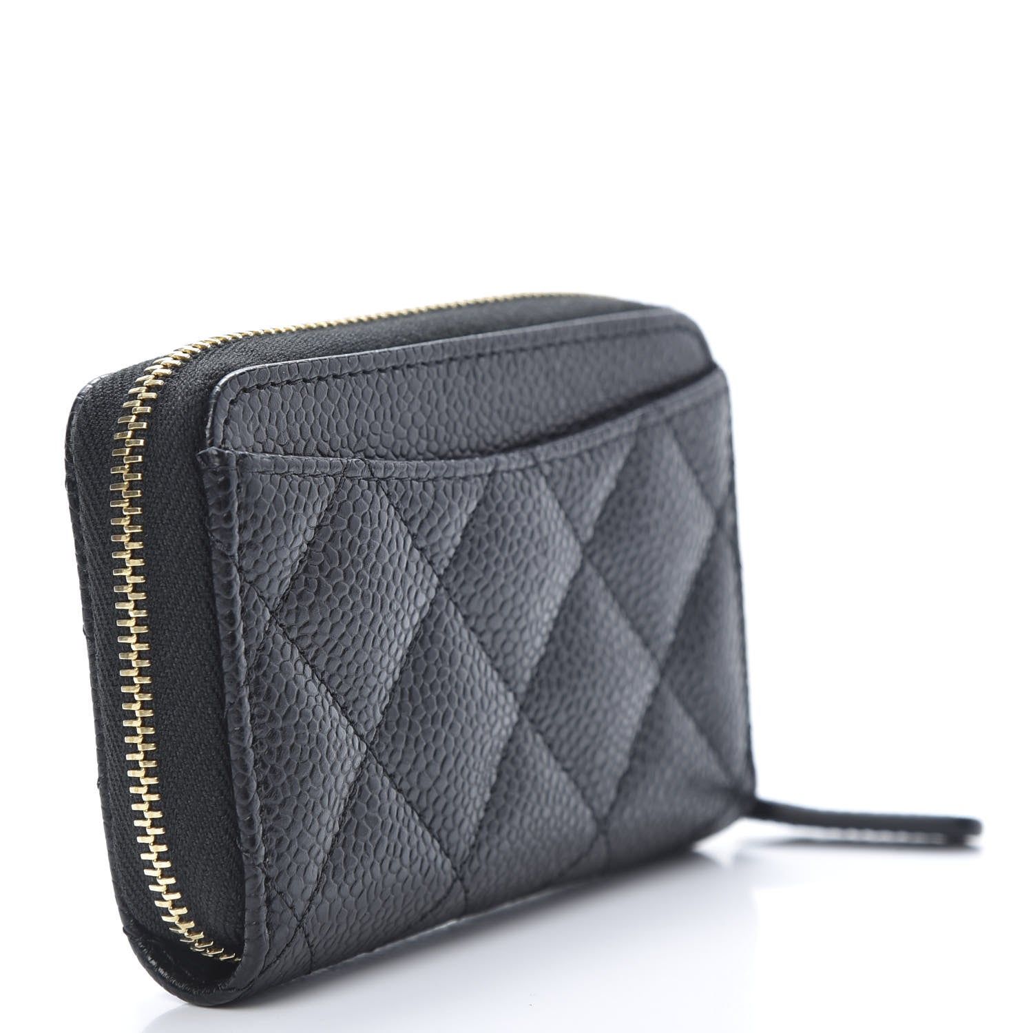 Chanel Caviar Quilted Zip Coin Purse Black 3 of 8