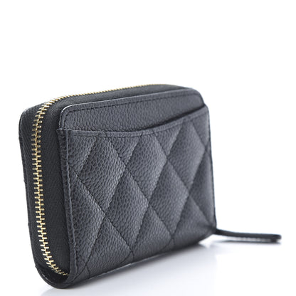 Chanel Caviar Quilted Zip Coin Purse Black 3 of 8