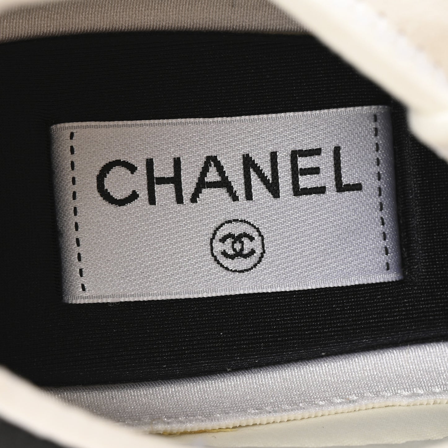 Velvet Calfskin Mixed Fibers CC Sneakers 39.5 Ivory Black