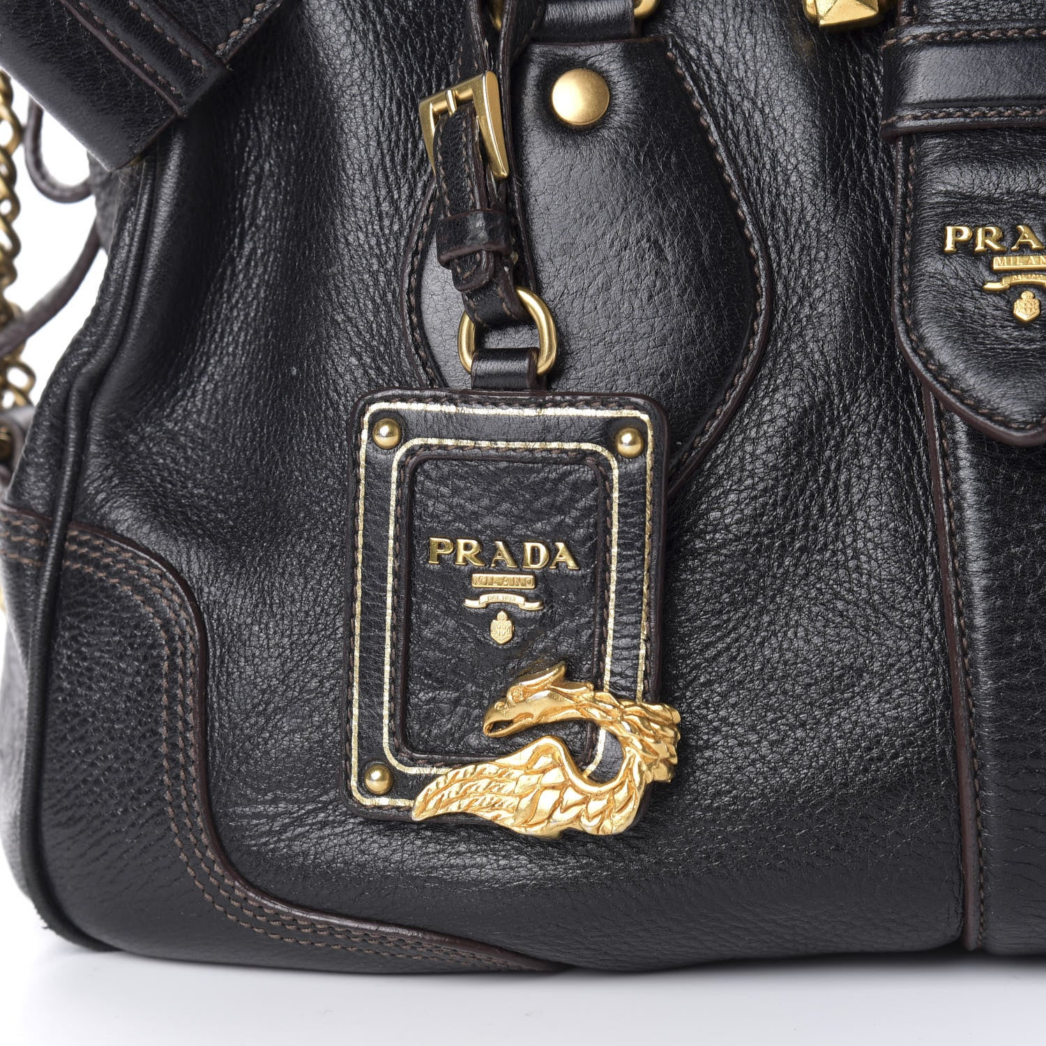 Prada Cervo Deerskin Bag Black 20 of 21