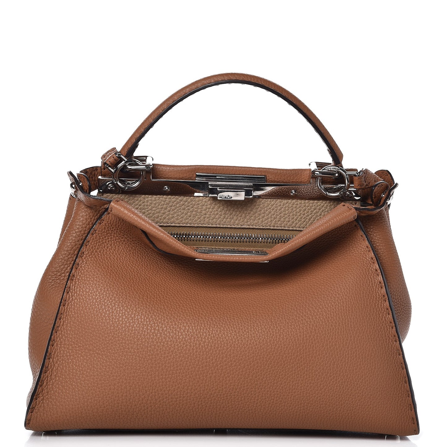Cuoio Romano Selleria Bi-Color Medium Peekaboo Iconic Satchel Mou Deserto