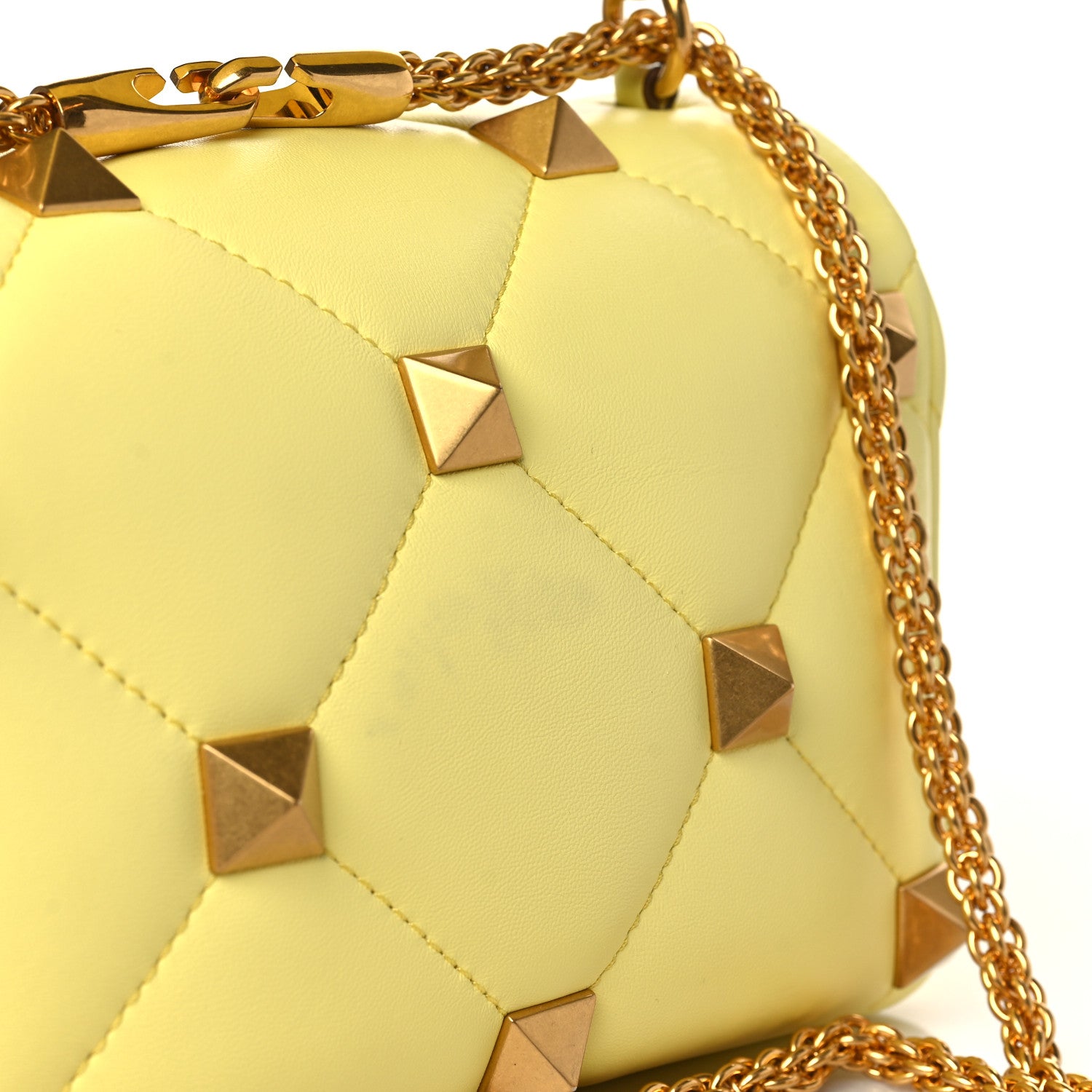 Valentino Garavani Nappa Medium Roman Stud Shoulder Bag Lime Sorbet 9 of 9