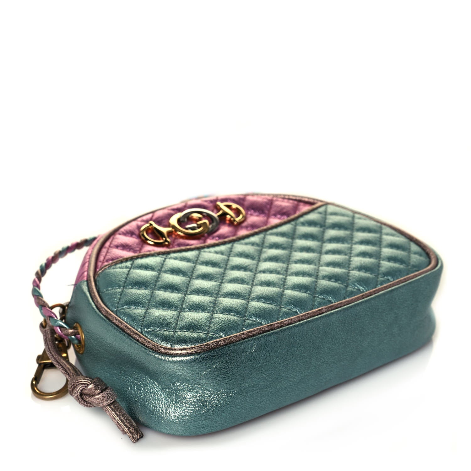 Gucci Laminated Nappa Trapuntata Mini Zumi Dome Shoulder Bag Rosa Lago Rame 4 of 14