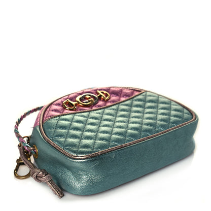 Gucci Laminated Nappa Trapuntata Mini Zumi Dome Shoulder Bag Rosa Lago Rame 4 of 14