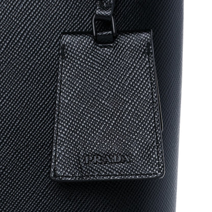 Prada Saffiano Cuir Medium Panier Bucket Bag Black 6 of 12