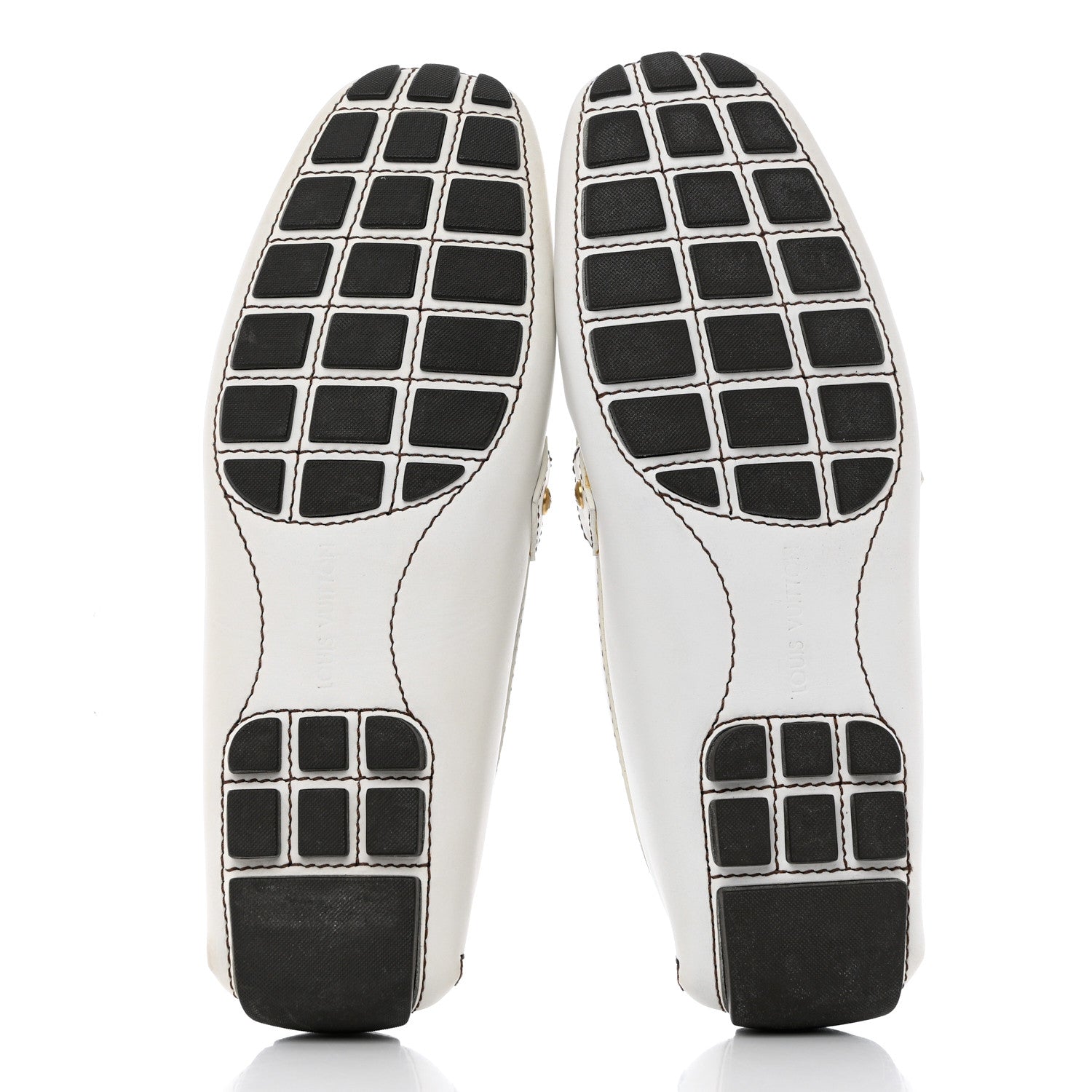 Louis Vuitton Calfskin Mens Monte Carlo Car Shoe Moccasin Loafers 8.5 White 5 of 12