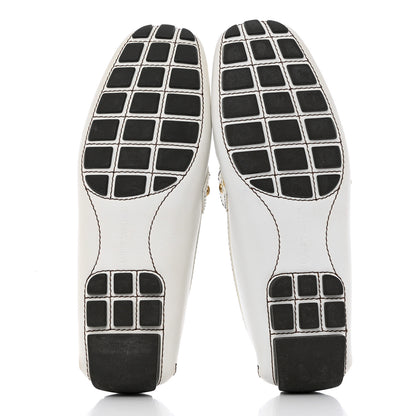 Louis Vuitton Calfskin Mens Monte Carlo Car Shoe Moccasin Loafers 8.5 White 5 of 12