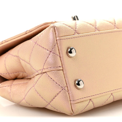 Chanel Iridescent Caviar Quilted Extra Mini Coco Handle Flap Light Pink 9 of 14