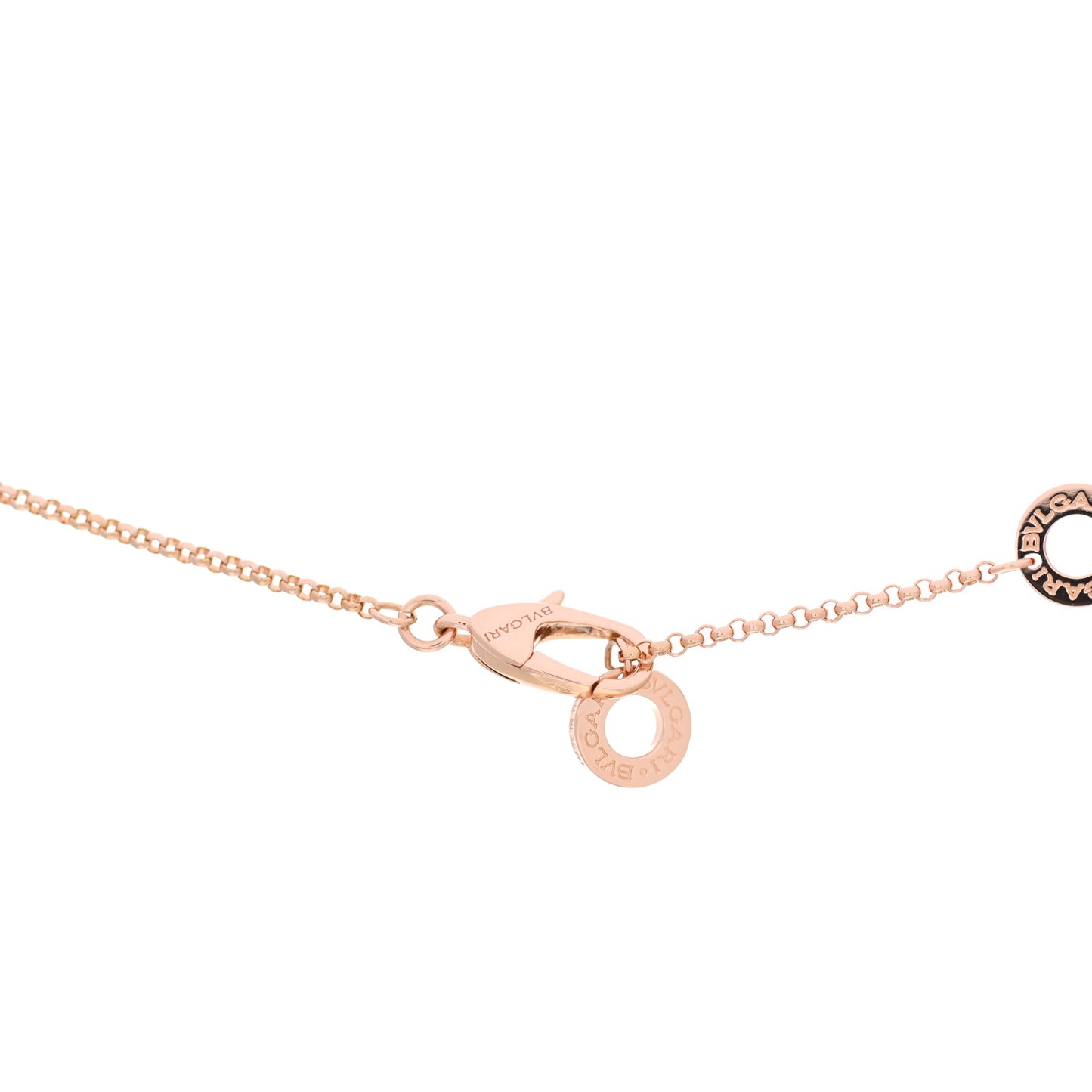 18K Rose Gold Diamond Small B.Zero1 Pave Pendant Necklace