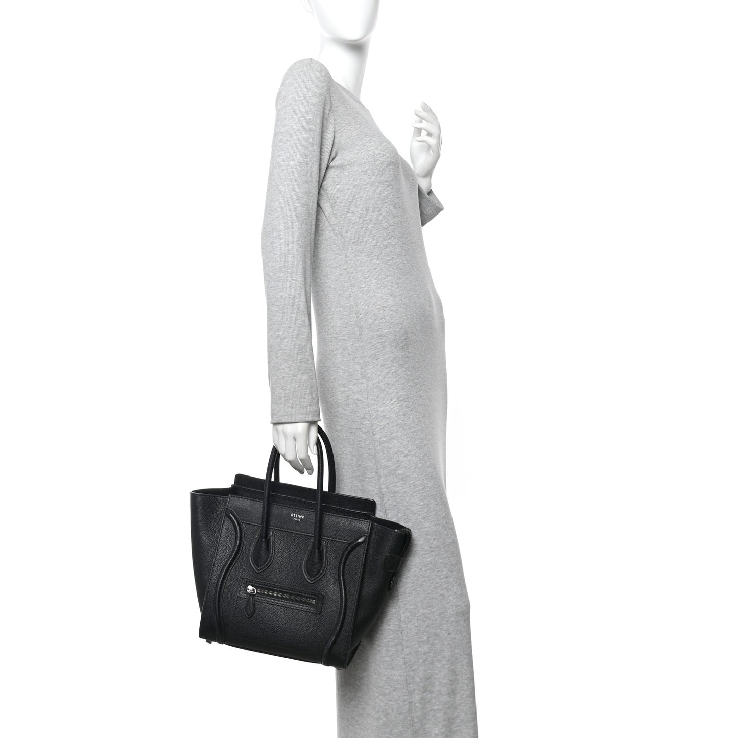 Drummed Calfskin Micro Luggage Black