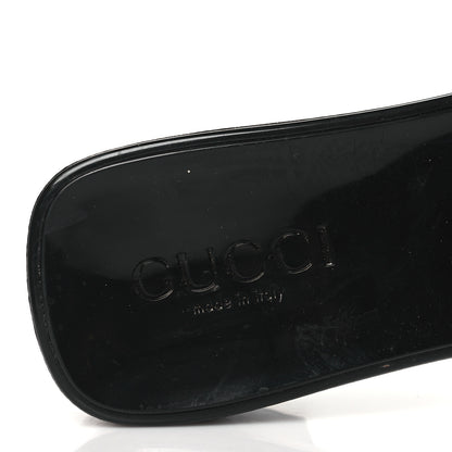 Gucci Rubber Gucci Logo Womens Platform 20/60mm Slide Sandals 36 Black 7 of 8