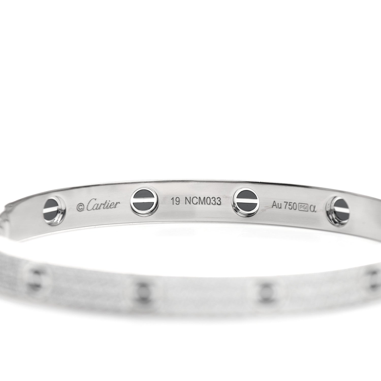 Cartier 18K White Gold Diamond Ceramic LOVE Paved Bracelet 19 4 of 4