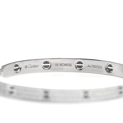 Cartier 18K White Gold Diamond Ceramic LOVE Paved Bracelet 19 4 of 4