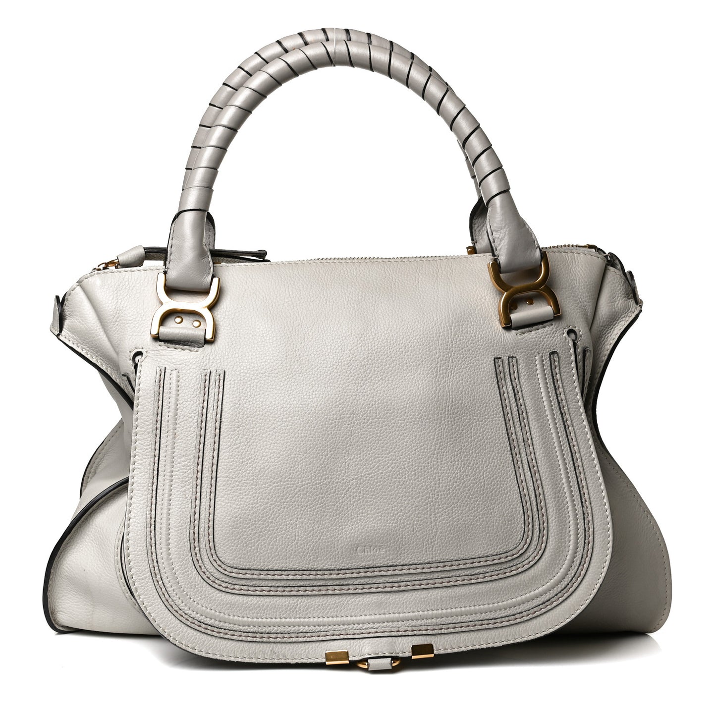 Calfskin Large Marcie Satchel Dove