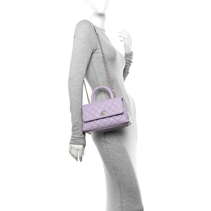 Chanel Caviar Quilted Mini Coco Handle Flap Light Purple 3 of 12