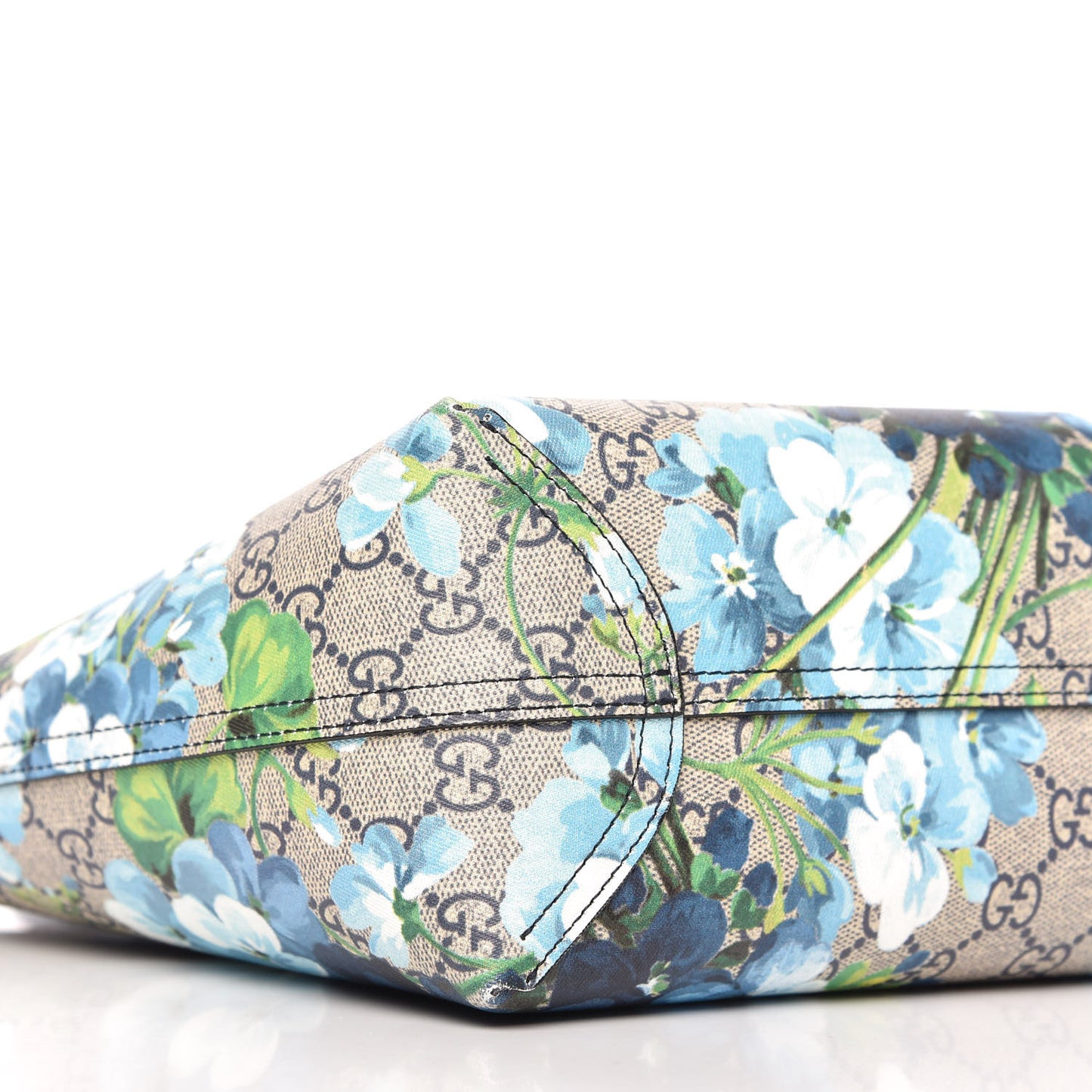 GG Supreme Monogram Blooms Small Reversible Tote Beige Blue Navy