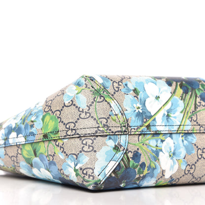Gucci GG Supreme Monogram Blooms Small Reversible Tote Beige Blue Navy 7 of 11